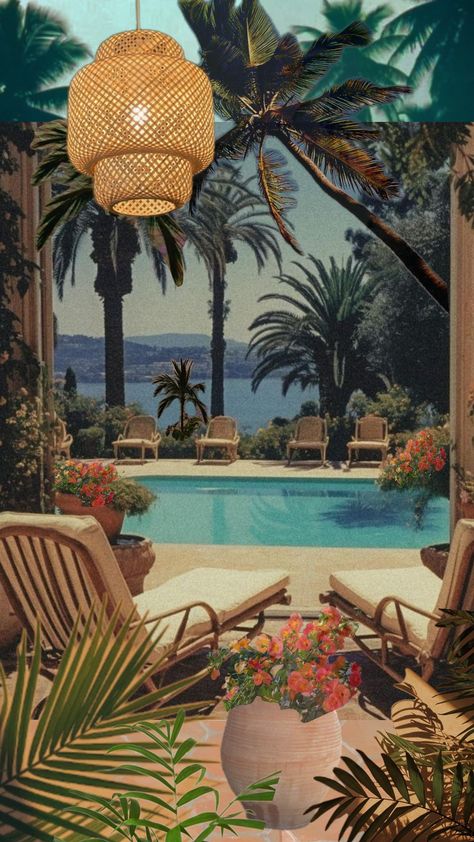 #vintage #pool #patio #decor #tropical 1920s Pool Party, Old Money Tropical Aesthetic, Vintage Tiki Party, Vintage Miami Aesthetic, Vintage Pool Aesthetic, Vintage Tropical Aesthetic, Tropical Branding, Thailand Party, Pool Patio Decor