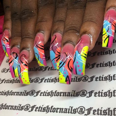 Nail Designs 90s, Old School Nail Designs, Early 2000s Nail Designs, 90 Nails The 90s Art Designs, Early 2000s Nails, Early 2000 Nails, 2000s Nail Art, School Nail Designs, 2000 Nail Art