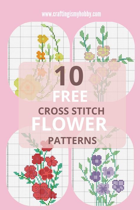 In this article, there are 10 flower cross stitch pattern edition 4. You can get this cross stitch pattern in our blog for FREE. Download now and start your cross stitch.   #flowercrossstitchpattern #crossstitch #crossstitchpatterns #flower #crossstitchpatternsfree #craftingismyhobby Flower Cross Stitch Pattern Free, Cross Stitch Pattern Free, Counted Cross Stitch Patterns Free, Flower Cross Stitch Pattern, Cross Stitch Flower, Free Cross Stitch Designs, Rose Cross Stitch Pattern, Unique Cross Stitch, Flower Cross Stitch