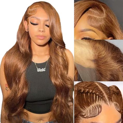 PRICES MAY VARY. Light Brown Lace Front Wigs Human Hair Material; Light Brown Wigs Human Hair, Raw Materials Come From One Young Girl,clean & Healthy,soft & Bouncy, No Chemical. Can Be Dyed, Straightened, Bleached And Restyled As Your Own Hair. Body Wave Wigs Advantage ; Light Brown Body Wave 13x4 Hd Lace Frontal Wigs Used Swiss Lace Which Will Lay More Undetectable On Your Skin To Look Like Your Real Scalp. No Tangles, No Shedding. We Can Customize Any Color. Brown Wig Human Hair Wig Cap Size : Hd Lace Frontal Wigs, Body Wave Lace Front Wigs, Frontal Wig Hairstyles, Human Hair Lace Front Wigs, Hair Lace Front Wigs, Hd Lace Frontal, Quick Weave Hairstyles, Lace Frontal Wigs, Lace Front Wigs Human Hair