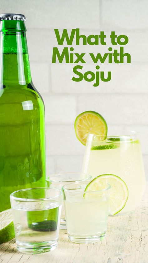 Soju Mixers Soju Mixed Drinks Recipe, Soju Drinks Recipes, Soju Mixed Drinks, Soju Cocktail Recipes, Soju Cocktails, Soju Drink, Soju Recipes, Watermelon Soju, Soju Drinks