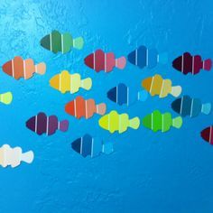 Beach Theme Classroom, Paint Chip Crafts, Ocean Classroom, Ocean Theme Classroom, Under The Sea Theme, Ocean Crafts, Rainbow Fish, Under The Sea Party, Paint Cards