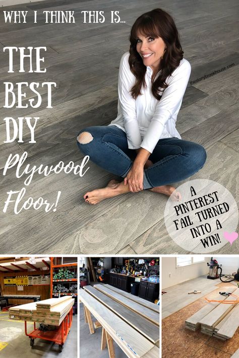 The Best DIY Plywood Floor - A Pinterest Fail Turned Into A Win! Epoxy Floors In Home Kitchen, Easy Flooring Ideas Diy, Painted Plywood Floors Diy, Shed Floor Covering Ideas, Burnt Plywood Floor, Cabin Floors, Plywood Flooring Diy, Plywood Plank Flooring, Painted Plywood Floors