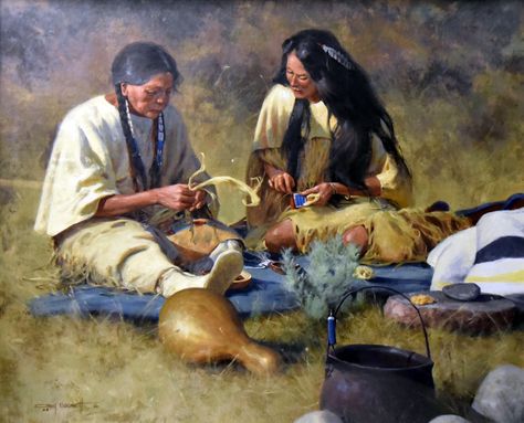 The Ways of Old by Gary Niblett kp Native American Face Paint, Canadian Indigenous, American Indian Artwork, Native American Drawing, Native American Woman, Canadian Women, Native American Paintings, Native American Images, Native American Pictures