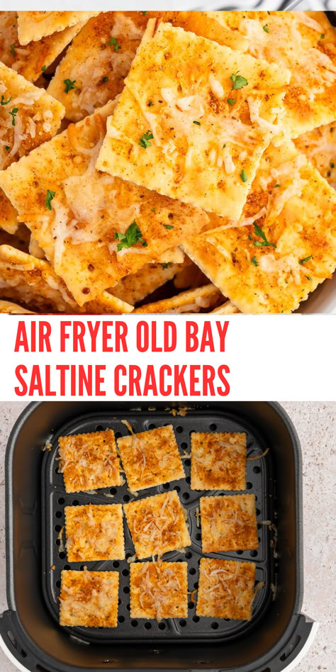 Mini saltines aren't just for soup. They also make delicious snacks when loaded up with seasoned salt and cheese. #appetizerrecipes #easyappetizers #crackers #partyrecipes #recipeideas #recipes Old Bay Crackers, Saltine Crackers Seasoned, Seasoned Ritz Cracker Recipes, Recipes With Saltine Crackers, Mini Saltine Cracker Recipes Seasoned, Saltiness Cracker Recipes, Savory Saltine Cracker Recipes, Saltine Cracker Recipes Seasoned, Seasoned Crackers Recipe