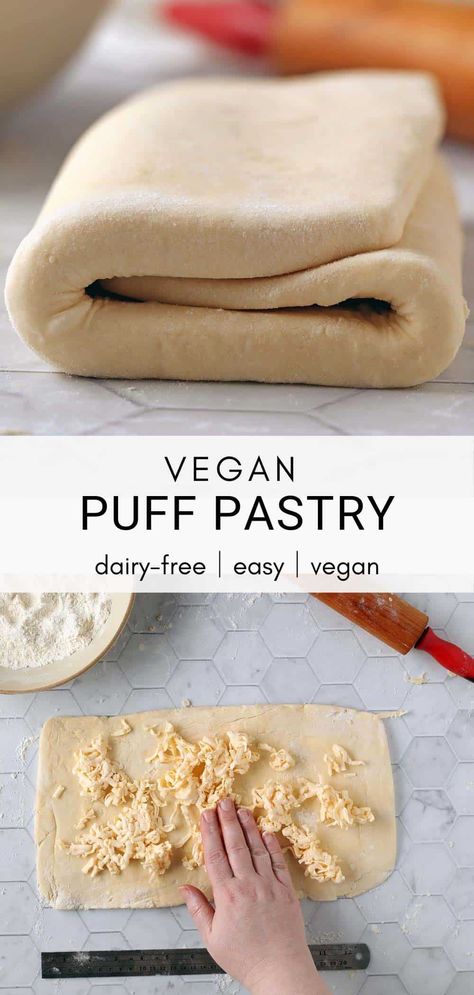 Vegan Puff Pastry, Pastry Dough Recipe, Rough Puff, Rough Puff Pastry, Puff Pastry Recipe, Vegan Pastries, Vegan Baking Recipes, Pastry Recipe, Vegan Bread