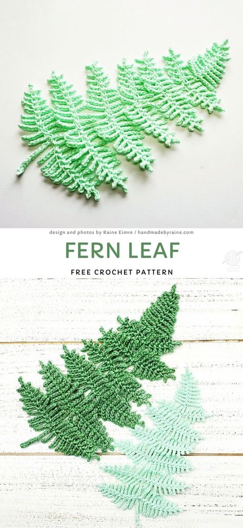 Gorgeous Crochet Appliques. I love collecting beautiful leaves and hanging them in a stunning frame on my wall. Unfortunately, not all of them last for very long - unlike this amazing leaf! It's so beautiful and looks so real, it's just amazing! You can decorate many projects with it.  #freecrochetpattern #applique #decor