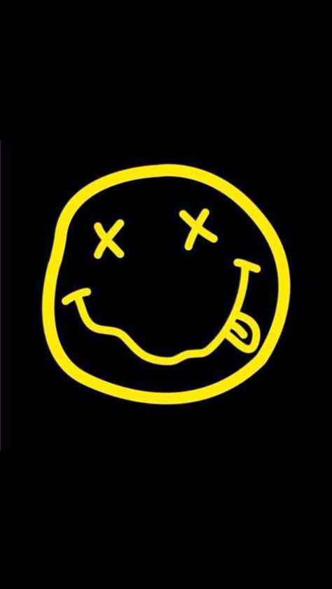 The Nirvana smiley face Nirvana Logo Tattoo, Nirvana Face, Nirvana Tattoo, Nirvana Logo, Stencils Printables Templates, Nirvana Smiley Face, Rock Argentino, Silhouette Stencil, Apple Watch Wallpaper