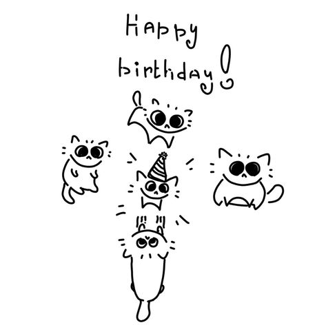 Открытка на день рождения с весёлыми котиками Silly Bday Cards, Cute Birthday Cat Drawing, Cute Happy Birthday Cards Drawing, Happy Birthday Funny Drawing, Cat Drawing Birthday Card, Cute Birthday Sketches, Cute Drawings For Birthday Cards, Cat Happy Birthday Card, Cute Drawing For Birthday