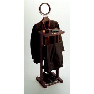 great idea for my wonderful father! Dresser Valet, Wood Coat Hanger, Clothes Valets, Valet Stand, Pants Rack, Suit Hangers, Closet Accessories, Standing Mirror, Composite Wood