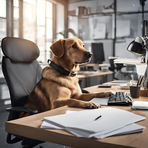 Dog Working in an Office - Pawsitively Professional! Digital Download Bring some fun and personality into your workspace with this quirky digital image of a dog hard at work in an office! This charming design features a focused dog sitting at a desk, typing away on a computer, complete with glasses and a coffee mug. Whether you're a pet lover, dog enthusiast, or just looking to add a playful touch to your office decor, this image is sure to bring a smile to your face. Perfect for printing as a unique office poster, motivational artwork, or a lighthearted gift for a dog-loving friend or coworker, this digital download is ready to add a touch of whimsy to any workspace. *High-quality digital download Get your paws on this delightful design and bring some doggy charm to your office today! Cute Dog Art, Working In An Office, Motivational Artwork, Dog Art Print, Unique Office, Office Poster, Dog Print Art, Hard At Work, Dog Sitting