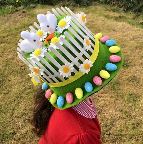 My daughter’s #easterbonnet this year, she had lots of fun designing and making it, all items bought from #hobbycraft Easter Bonnets For Boys, Girls Easter Bonnet, Easter Bonnet Competition, Easter Hat Parade, Unique Easter Baskets, Easter Hat, Crazy Hat Day, Easter Hats, Crazy Hats