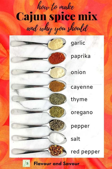 Learn the proportions for Cajun Spice Mix using ingredients you probably already have! Delicious on chicken, salmon, shrimp and more. #cajun#homemade#easy Cajun Spice Recipe, Cajun Seasoning Recipe, Cajun Seasoning Mix, Cajun Spice Mix, Homemade Dry Mixes, Diy Foods, Homemade Cajun Seasoning, Cajun Spice, Homemade Spice Mix