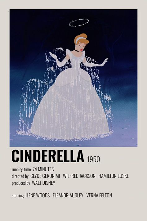 Movie Covers Aesthetic, Cinderella Movie Poster, Ilene Woods, Foto Muro Collage, Cinderella 1950, Disney Movie Posters, Cinderella Movie, Scrapbook Disney, Polaroid Posters