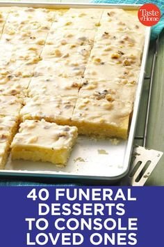 Dessert Bars Recipes For A Crowd, Desserts That Can Sit Out, Dinners Dishes And Desserts, Dessert Recipes Light, Bulk Dessert Recipes, Cakes For Funerals, Sympathy Desserts, Easy Bar Desserts For A Crowd, Cheap Potluck Desserts