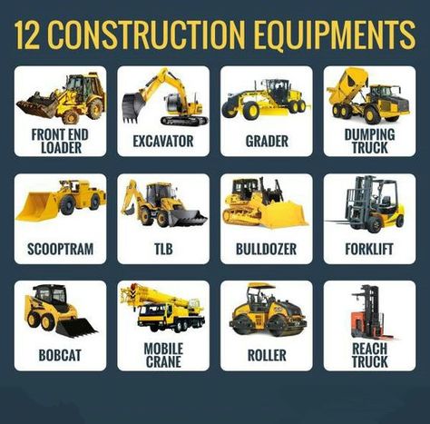 12 Construction Equipments Do you know these machines? #excavators #graders #bulldozer #heaveymachines #consrtuction