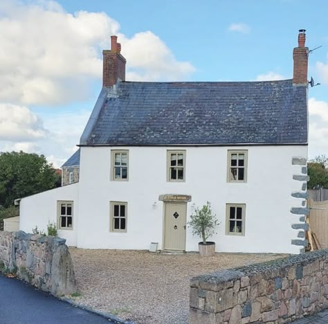 Country Cottage Exterior Colors, Ireland Farmhouse, Irish Farmhouse Exterior, English Country Cottage Exterior, Irish Cottage Exterior, Scotland Homes, Georgian Exterior, English Cottage Exterior, House Manifestation