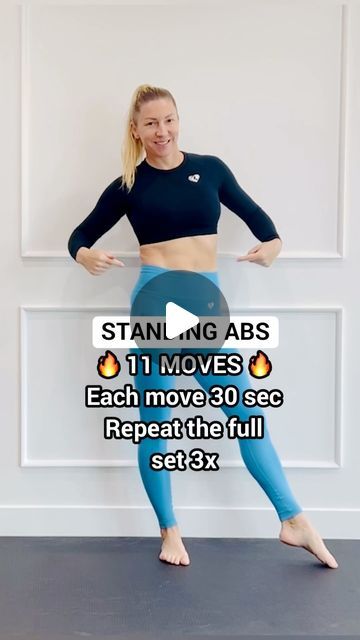 Zuzana Pouri - ONLY HOME WORKOUTS ❤️ on Instagram: "🕒 Do each move for 30 seconds
🔁 Repeat the set 3 times
✨Feel free to adjust as needed!
11 Standing Ab moves you got this 💪💃❤️

➡️ Take on my Standing Abs Challenge! Click the link 🔗 in my bio to get started 💪

✨Follow @workoutsbyzz for standing workouts❤️
.
.
.
.
.
.
.
.
#absworkout #abs #coreworkout #standingworkout #standingabs #bodyweightworkout #workoutforwomen #workoutforbeginners #workoutformoms #freeworkout #dailyworkout #csectionmom #lowimpactworkout #workoutroutine #workoutmotivation #dailyexercises" Easy Standing Exercises, Best Standing Ab Workout For Women, Standing Abs Exercises, Standing Ab Exercises For Women, Beginner Core Workout At Home For Women, Standing Oblique Exercises, Standing Ab Workouts At Home, Standing Abs Workout For Women, Standing Core Workout