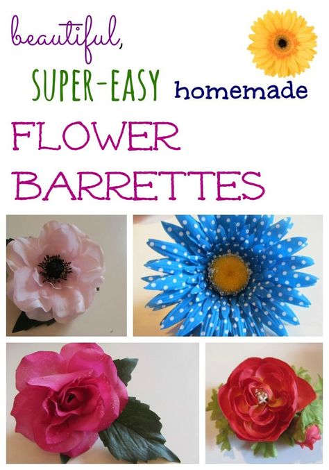 These beautiful, homemade flower barrettes are perfect for spring! They're super easy to make with your girls and their friends! Plan a fun craft night with the girls and make this super, easy diy project! #diy #crafts #kids #kidsactivities #handmade #spring Crafts For Families, Flower Barrettes, Snail Craft, Flower Pens, Handprint Craft, Quick Crafts, Craft Ideas For Kids, Fun Activities For Kids, Diy Hair