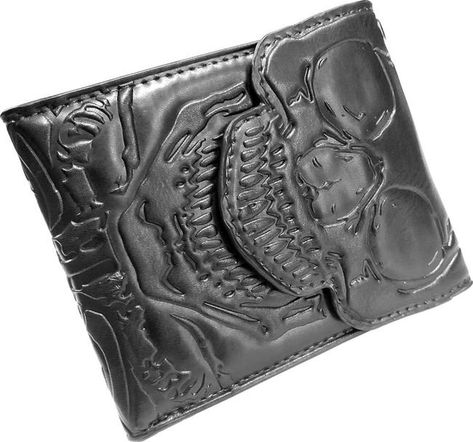 Kreepsville 666 - Skull Ribcage Bi Fold Wallet Horror Items, Goth Wallet, Sparkle Purse, Kreepsville 666, Skull Wallet, Punk Men, Biker Wallet, Gothic Gifts, Men Wallet