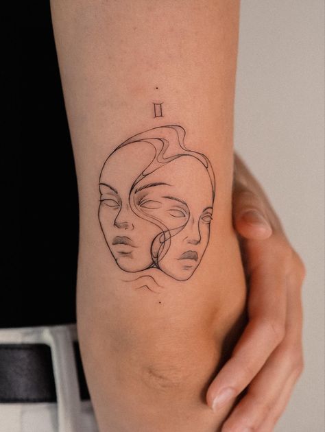 Gemini Tattoo Ideas, Gemini Tattoo Designs, Awareness Tattoo, Small Girly Tattoos, Abstract Tattoo Designs, Power Tattoo, Gemini Tattoo, Elegant Tattoos, Abstract Tattoo