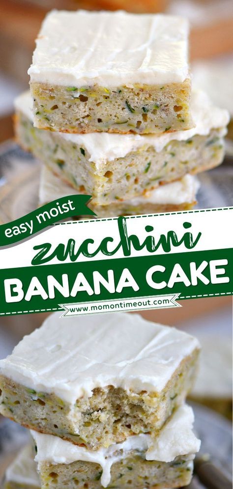 Banana Zucchini Cake, Extra Zucchini, Zucchini Desserts, Cake Mom, Banana Zucchini, Zucchini Recipes Dessert, Zucchini Cakes Recipe, Zucchini Banana, Zucchini Banana Bread