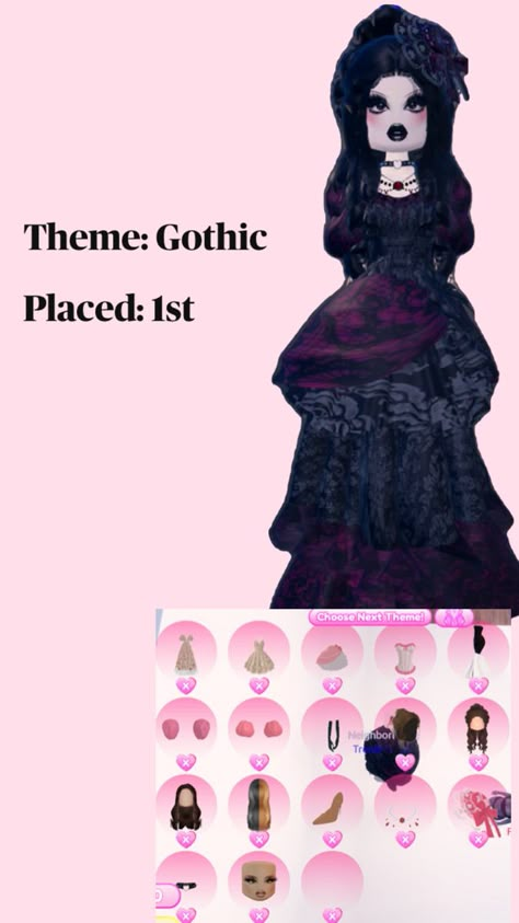 Goth Dti Non Vip, Gothic Dti Outfit No Vip, Dti Vampire Free, Dti Layering Non Vip, Dti Gothic Theme Outfit, Dress To Impress Theme Gothic, Dti Themes No Vip, Dti Non-vip Outfit Ideas, Gothic Dress To Impress