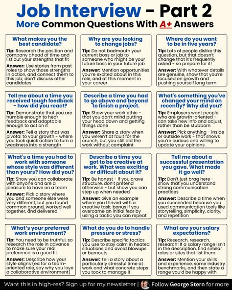 George Stern on LinkedIn: The secret to acing any job interview?


Preparation.

To help you… | 85 comments Post Linkedin, Common Job Interview Questions, Job Interview Answers, Job Interview Preparation, Job Interview Advice, Interview Answers, Interview Advice, Job Advice, Interview Prep