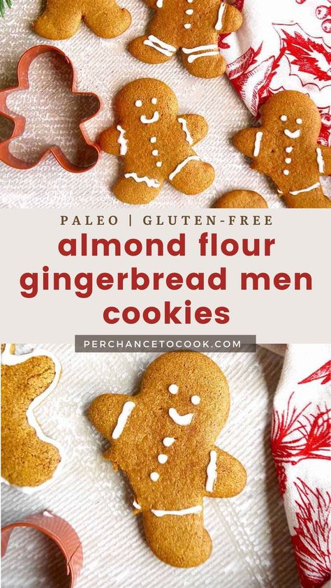 Best Paleo Cookies, Grain Free Gingerbread Cookies, Clean Gingerbread Cookies, Almond Flour Christmas Desserts, Almond Flour Gingerbread Cookies, Vegan Almond Flour Cookies, Protein Gingerbread Cookies, Almond Flour Gingerbread, Protein Gingerbread