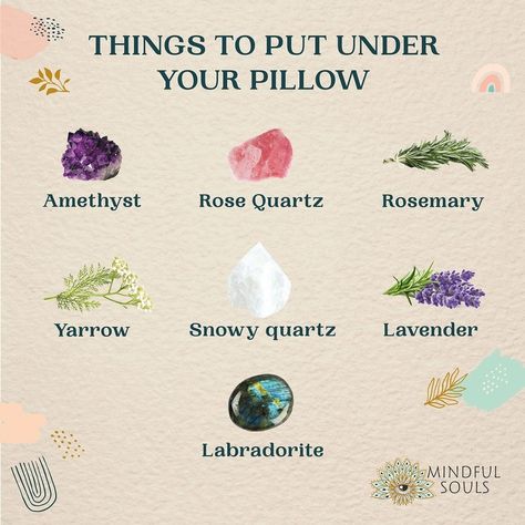 Amethyst Under Pillow, Crystals Under Pillow, Crystals For Under Your Pillow, Crystals Under Your Pillow, Crystals To Keep By Your Bed, Crystals For Better Sleep, Crystals To Put Under Your Pillow, Herbs For Sleep Witchcraft, Crystal And Herb Pairings