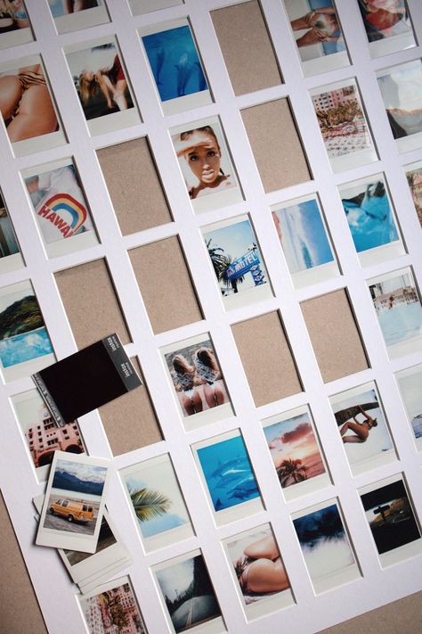 Polaroid Templates Aesthetic, Polaroid Wall Decor, Gallery Wall Collage, Instax Mini Ideas, Multi Photo Frame, Polaroid Ideas, Polaroid Template, Polaroid Wall, Instax Photos