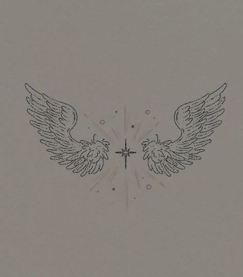 Elegant Angel Tattoo, Heaven Tattoos Women, Guardian Angel Wings Tattoo, Engel Tattoo Design, Guardian Angel Aesthetic, Angel Wings Tattoo Forearm, Angel Wings Aesthetic, Angel Wing Finger Tattoo, Hermes Tattoo