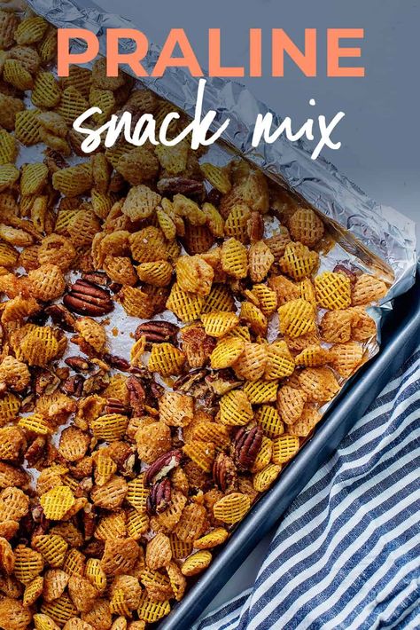 Cereal Snack Mix Recipes, Crispix Snack Mix, Praline Crunch, Brown Sugar Sauce, Crispix Cereal, Sweet Chex, Caramel Treats, Cereal Snacks, Chex Mix Recipes