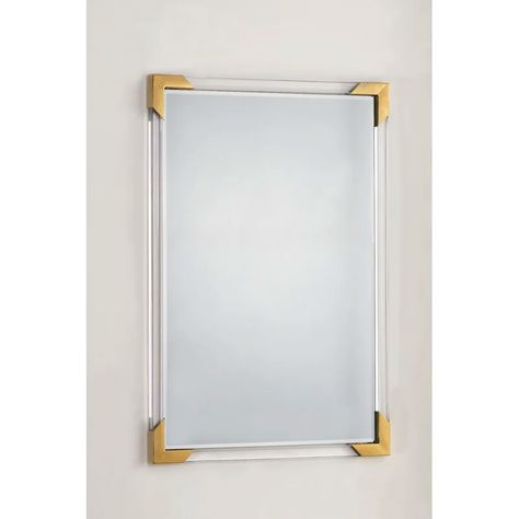 Rectangular Wall Mirror, Mirror Bed, Acrylic Rod, Mirror Store, Gold Mirror Wall, Contemporary Mirror, Mirror Shapes, Bath Ideas, Powder Bath