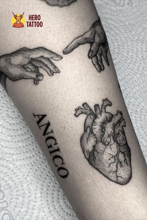 Stake Through Heart Tattoo, Mind Over Heart Tattoo, Can You Feel My Heart Tattoo, Head Heart Tattoo, Heart Tattoo Design, Creative Tattoo Ideas, Hero Tattoo, Hippie Tattoo, Creative Tattoo