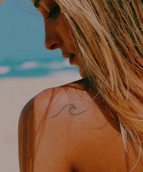 Romantic Tattoo, Full Tattoo, Wave Tattoo, Ocean Tattoos, Tattoos For Lovers, Small Meaningful Tattoos, Waves Tattoo, Disney Tattoos, Trendy Tattoos