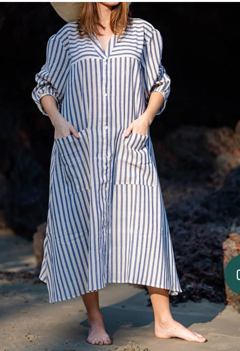 Checks Dresses For Women, Middy Dress Casual Indian, Striped Kurta Designs Women, Striped Tunic Outfit, Stripes Kurti Designs Latest, Striped Kurti Design, Summer Fashion Dresses Casual, Casual Maternity Outfits, Simple Dress Casual