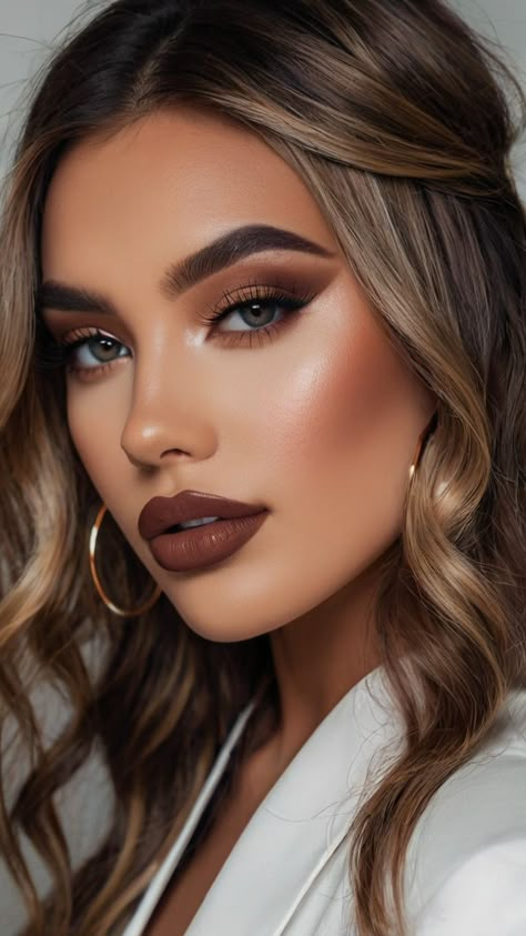 Nighttime Makeup, Shower Makeup, Glam Wedding Makeup, Date Night Makeup, Graduation Makeup, Quince Ideas, Glam Makeup Look, Glamorous Makeup, Natural Glam