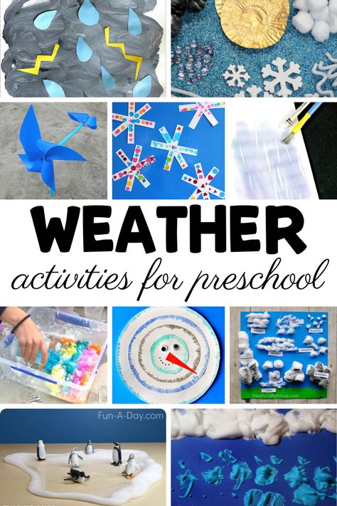 Love this collection of preschool weather activities! The kids will learn about various weather events through art, math, science, sensory play, and more. Weather Activities For Preschoolers, Weather Activities For Preschool, Weather Activities Preschool, Cloud Activities, Weather Activities For Kids, Weather Books, Preschool Weather, Art Math, Weather Crafts