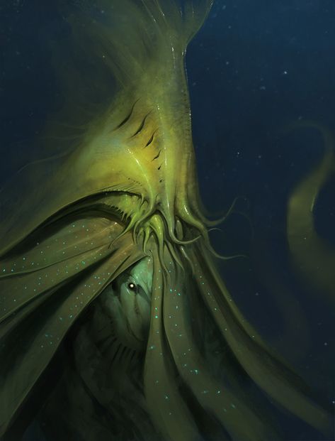 ArtStation - Saturday afternoon sea creature, Jeff McAteer Ocean Creatures Art, Sea Monster Art, Beast Creature, Hp Lovecraft, Creature Artwork, Cool Monsters, Cosmic Horror, Alien Concept Art, Writing Art