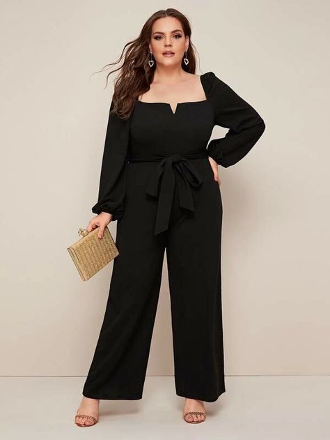 Gary Fashion, Wedding Outfits Plus Size, Hijab Jumpsuit, Grad Outfits, Shop Dresses Online, Belted Jumpsuit, Look Plus Size, Belt Jumpsuit, Ethnic Outfits