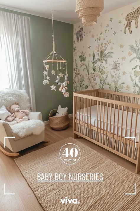 ♥ Are you looking for inspiration for your baby boy nursery? Explore a variety of themes and ideas, from vintage and western to dinosaur and woodland. Create a cozy and stylish nursery room with sage green accents and enchanting forest decorations. 🦕🌿👶 #babyboynursery #nurserydecor #babyshowerideas Sage Nursery Boy, Sage Baby Room, Sage Baby Nursery, Sage Green Nursery Boy, Baby Boy Nursery Green, Green Boy Nursery, Boy Nursery Green, Nursery Sage, Tan Nursery