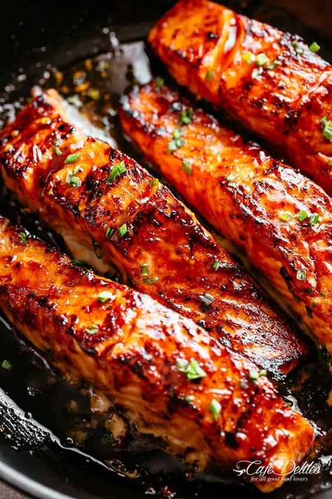 Firecracker Salmon Recipes, Firecracker Salmon, Salmon Recipe Pan, Salmon Dinner Recipes, Oven Salmon, Salmon Recipes Pan Seared, Salmon Recipes Baked Healthy, Resep Smoothie, Easy To Make Dinners