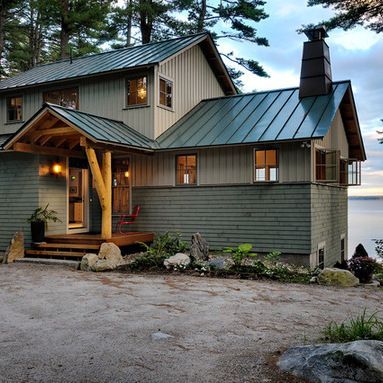 Whitten Architects, Green Metal Roof, Tin Roof House, Gateway To Heaven, Small Rustic House, Green Roof House, White Pines, Metal Roof Houses, Mountain Home Exterior