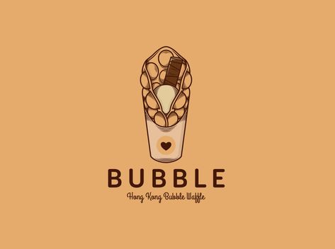 Bubble Waffle Logo, Waffle Logo, Web Illustration, Bubble Waffle, Identity Logo, Art Logo, Logo Templates, Creative Professional, Brand Identity