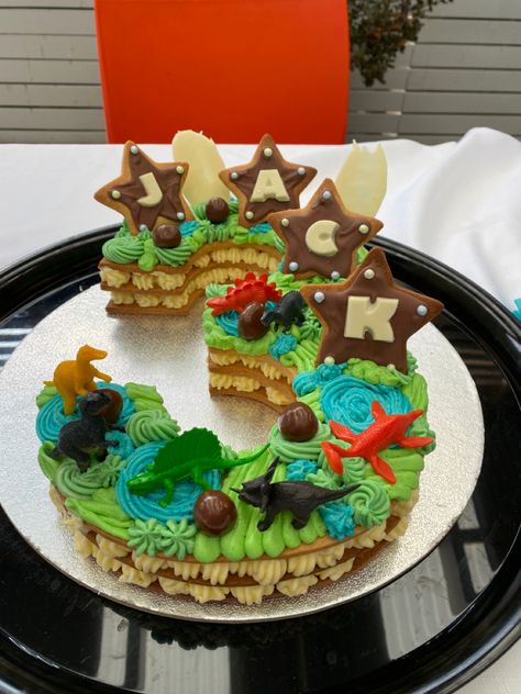 Number 1 Cake Dinosaur, Dino Number Cake, Number Dinosaur Cake, Dinosaur Number Cake, 3 Dinosaur Cake, Number 3 Cake For Boys, Number 3 Dinosaur Cake, Dino Cookie Cake, Dinosaur Cookie Cake