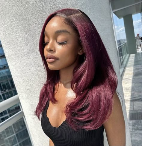 Marsai Martin, Creative Hair, Dyed Hair Inspiration, Protective Hairstyles Braids, Burgundy Hair, Natural Hair Styles Easy, Blow Out, Mia 3, Lavender Buds