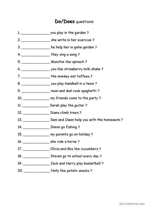 pp fill in either do or does Do Does Worksheet, Do Does, Grammar Practice, Art Activities For Kids, Esl Worksheets, Going On Holiday, Strawberry Milk, My Photo Gallery, Art Activities