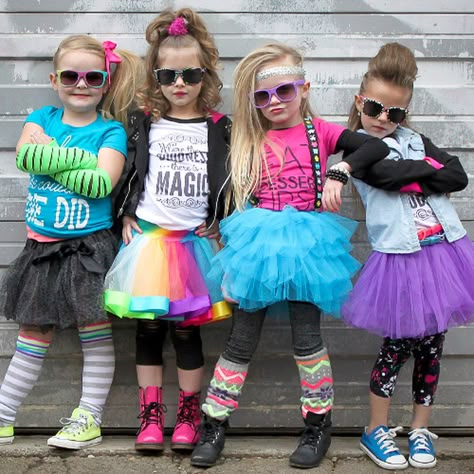 Take a look at the Tutu Day | It's a Twirly World event on zulily today! Rock Your School Day Outfit, Girls 80s Outfits Kids, Kidz Bop Concert Outfit, School Disco Outfit, Kids 90s Outfit Ideas, 80s Kids Outfits, Kids 80s Outfit Ideas, Kids Rockstar Costume, 80s Dress Up Ideas