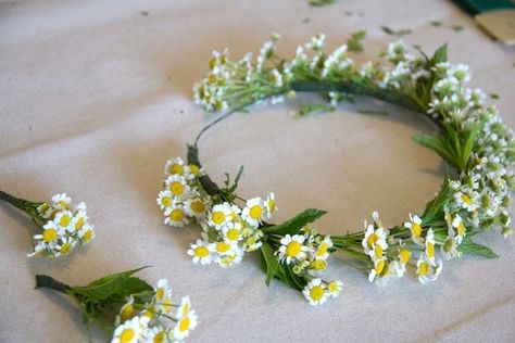 Diy Floral Crown, Daisy Flower Crown, Diy Flower Crown, Simple Birthday Decorations, Flower Tiara, Fleurs Diy, Daisy Wedding, Diy Crown, Flower Halo